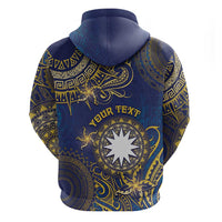 Personalised Nauru Zip Hoodie Hibiscus Polynesian Tribal Pattern DT05 - Polynesian Pride