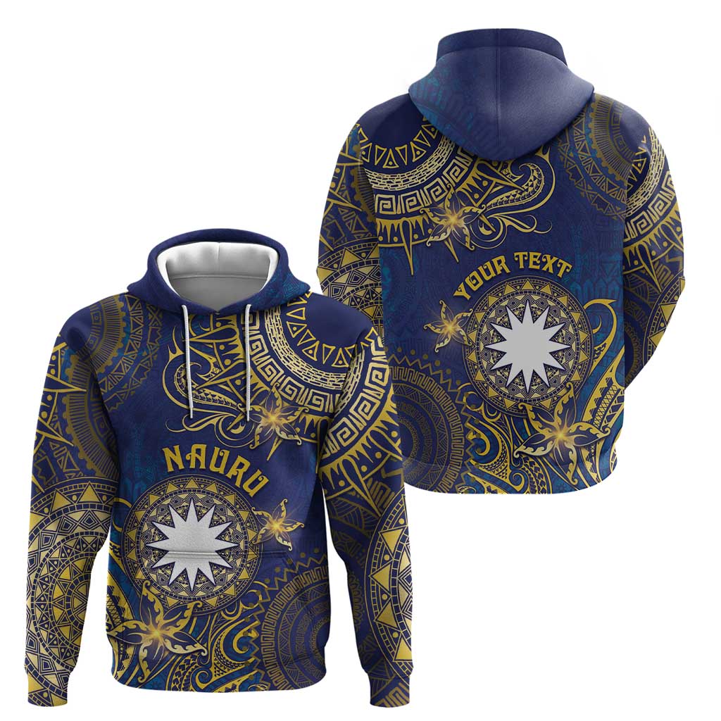 Personalised Nauru Zip Hoodie Hibiscus Polynesian Tribal Pattern DT05 - Polynesian Pride