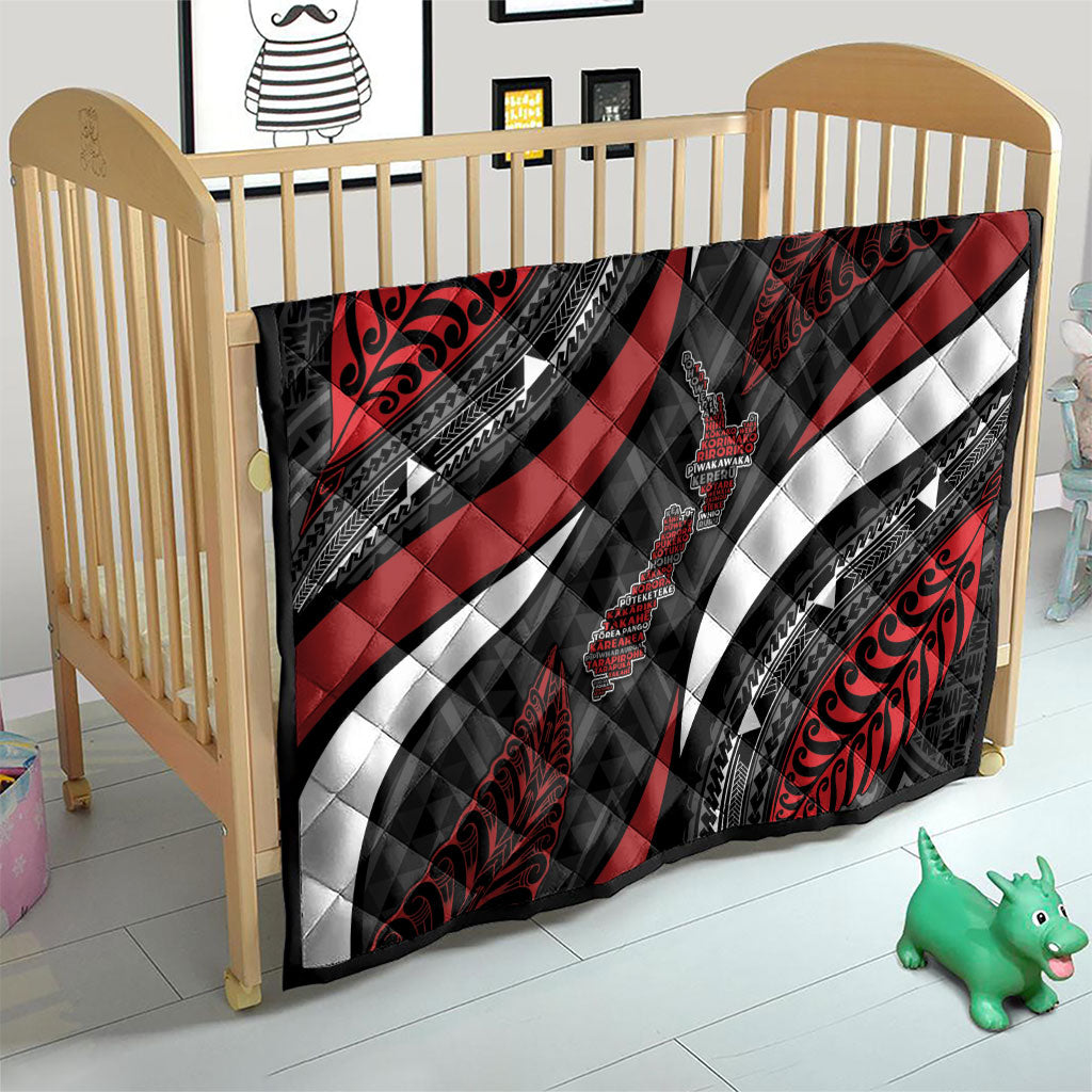 Aotearoa New Zealand Native Birds Map Quilt Silver Fern Tribal Pattern DT05 - Polynesian Pride