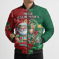 Hawaii Christmas Bomber Puffer Jacket Mele Kalikimaka Funny Hawaiian Santa DT05 - Polynesian Pride