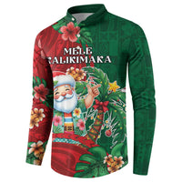Hawaii Christmas Button Sweatshirt Mele Kalikimaka Funny Hawaiian Santa DT05 - Polynesian Pride