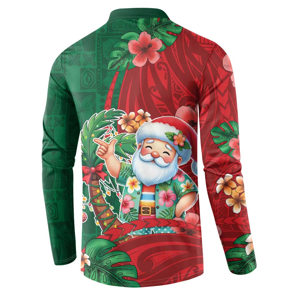 Hawaii Christmas Button Sweatshirt Mele Kalikimaka Funny Hawaiian Santa DT05 - Polynesian Pride