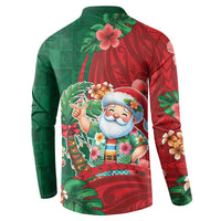 Hawaii Christmas Button Sweatshirt Mele Kalikimaka Funny Hawaiian Santa DT05 - Polynesian Pride