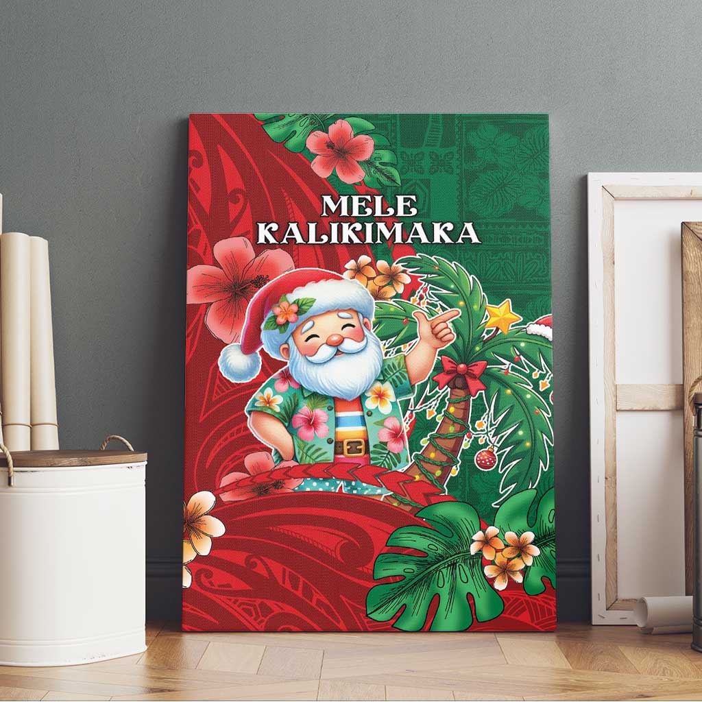Hawaii Christmas Canvas Wall Art Mele Kalikimaka Funny Hawaiian Santa DT05 - Polynesian Pride