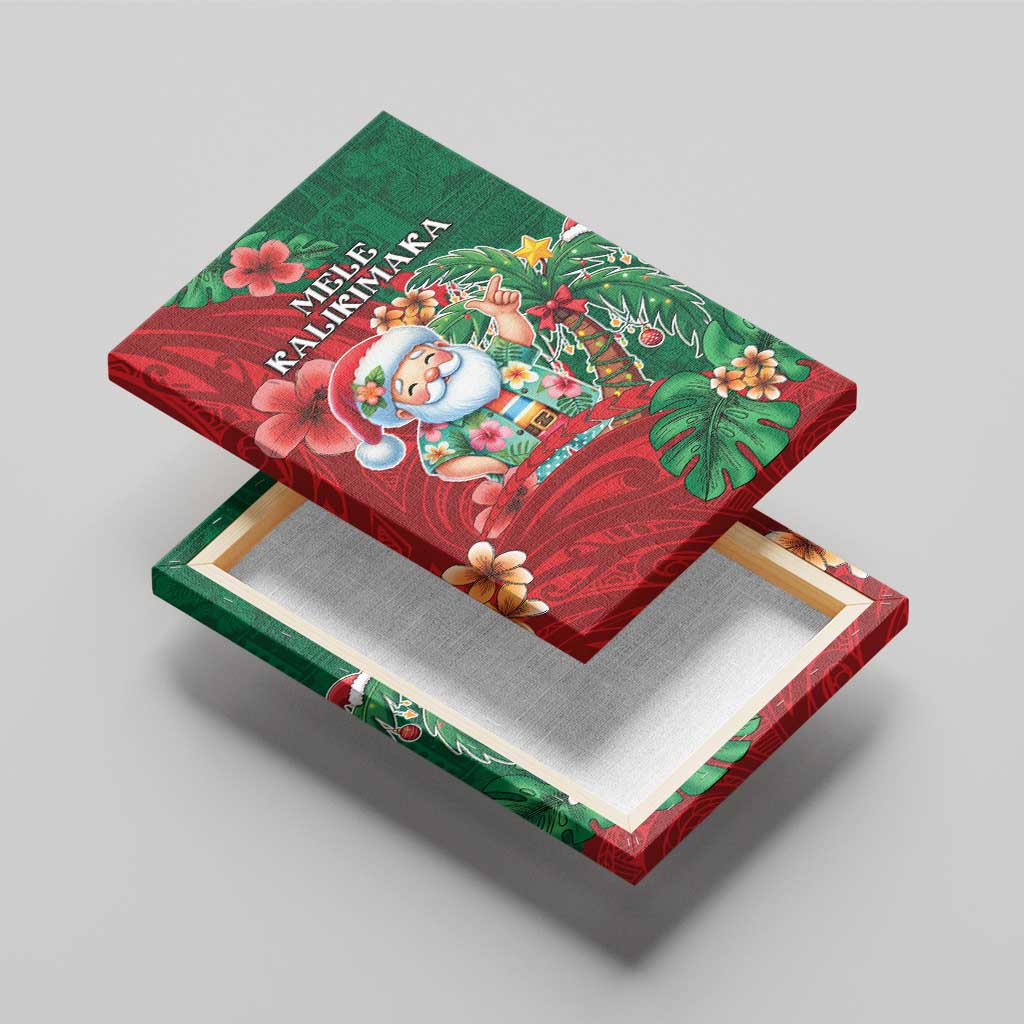 Hawaii Christmas Canvas Wall Art Mele Kalikimaka Funny Hawaiian Santa DT05 - Polynesian Pride