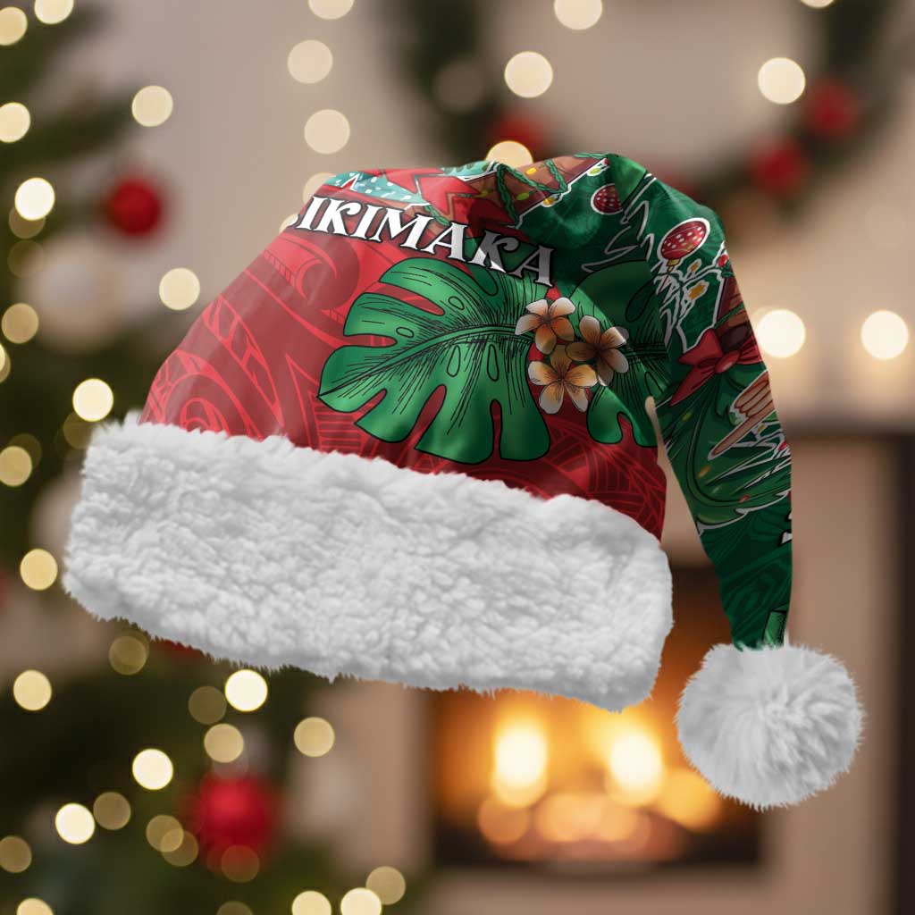 Hawaii Christmas Santa Hat Mele Kalikimaka Funny Hawaiian Santa DT05 With Fur Green - Polynesian Pride