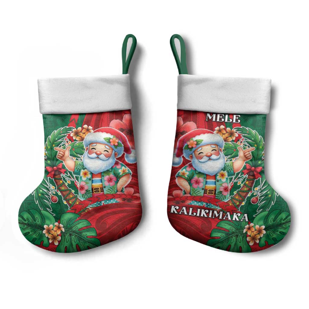 Hawaii Christmas Stocking Mele Kalikimaka Funny Hawaiian Santa DT05 - Polynesian Pride