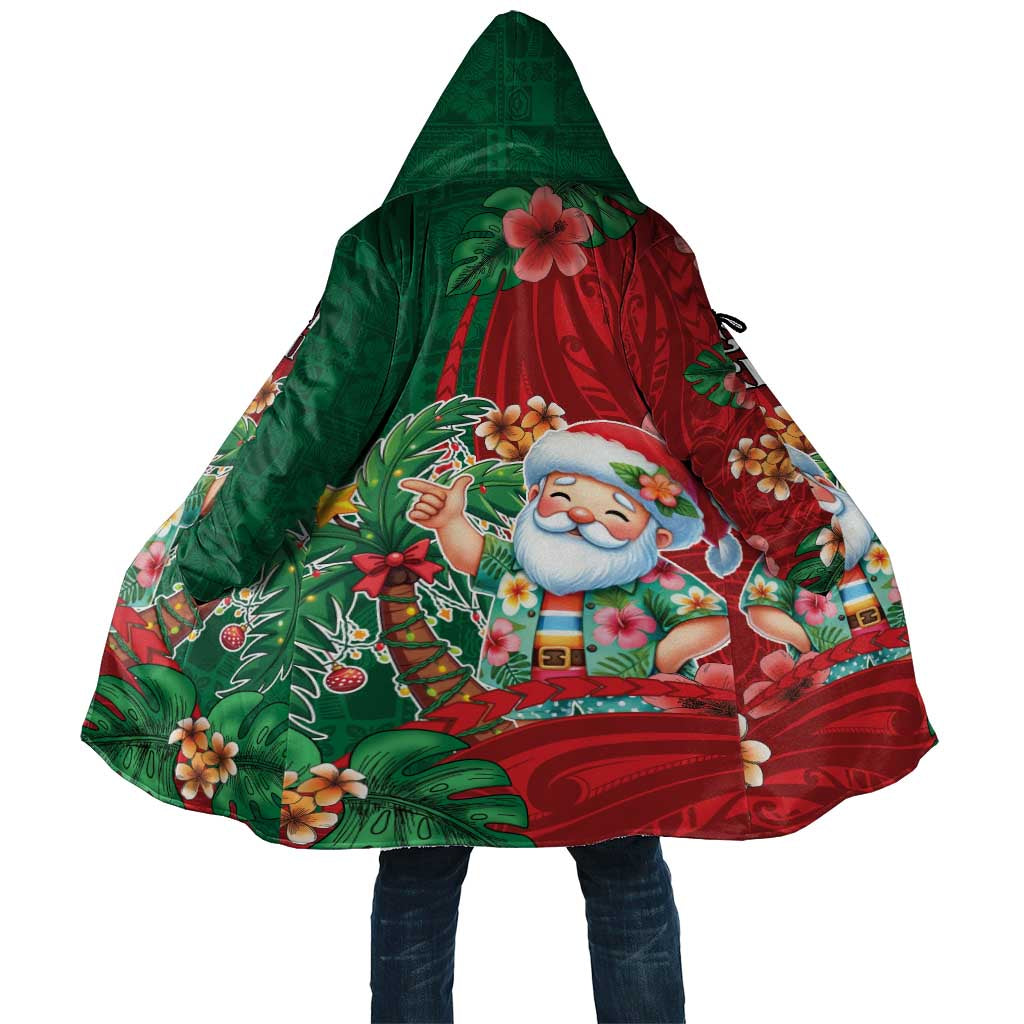 Hawaii Christmas Cloak Mele Kalikimaka Funny Hawaiian Santa DT05 Unisex Green - Polynesian Pride