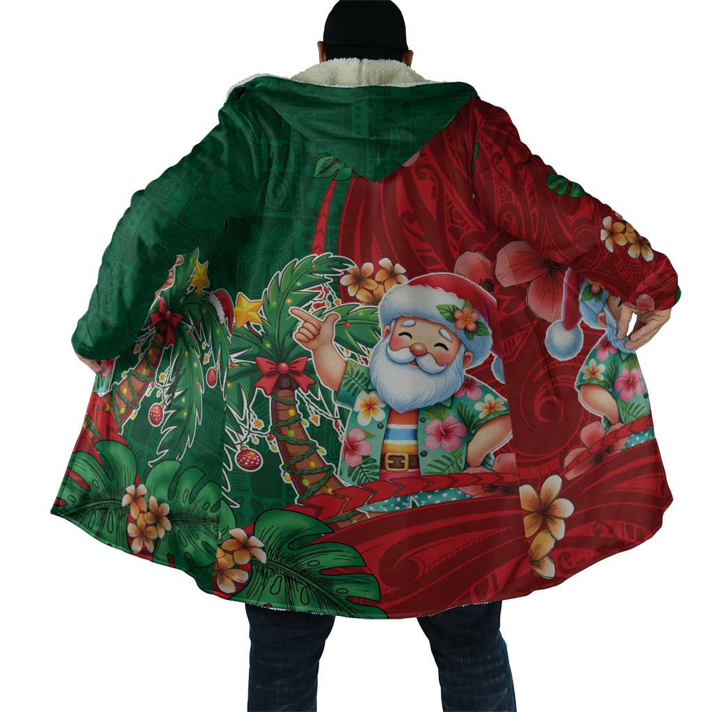 Hawaii Christmas Cloak Mele Kalikimaka Funny Hawaiian Santa DT05 - Polynesian Pride