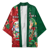 Hawaii Christmas Kimono Mele Kalikimaka Funny Hawaiian Santa DT05 Unisex Green - Polynesian Pride