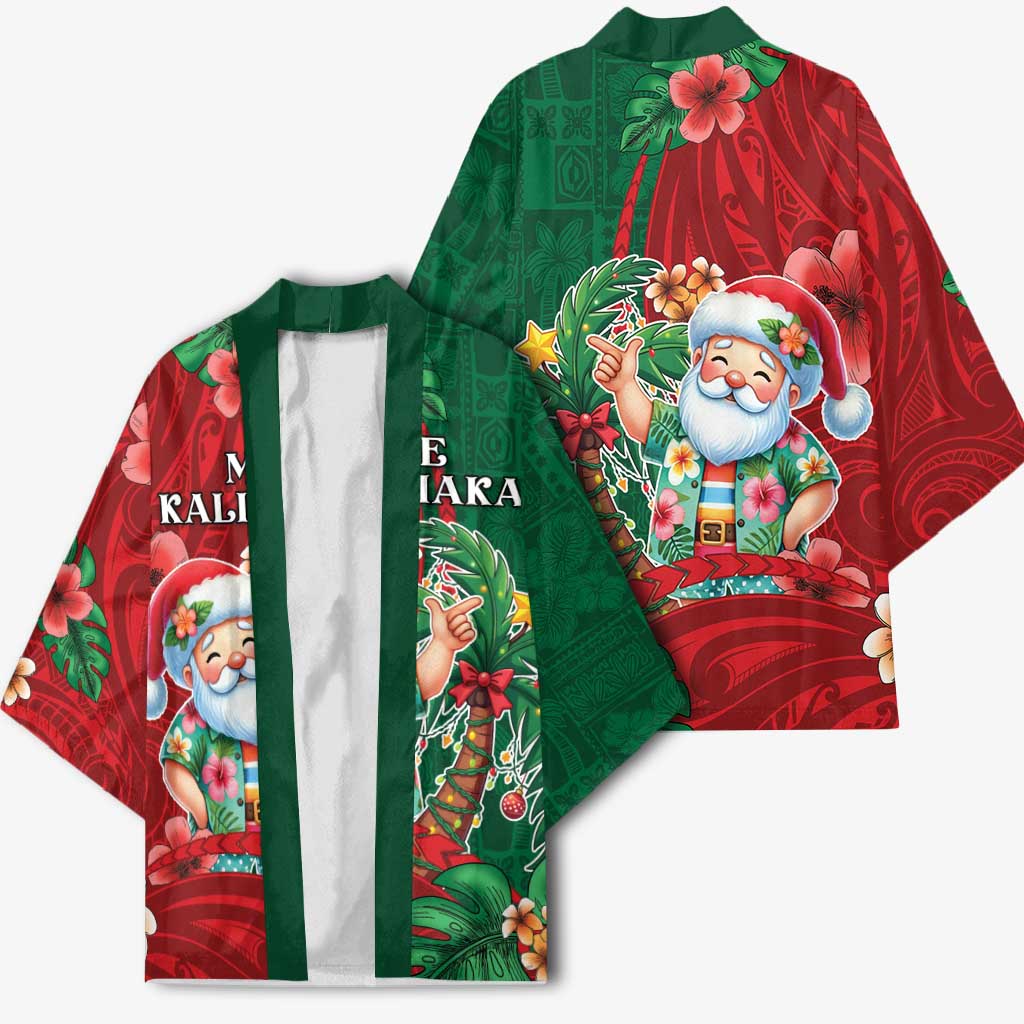 Hawaii Christmas Kimono Mele Kalikimaka Funny Hawaiian Santa DT05 - Polynesian Pride