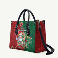 Hawaii Christmas Leather Bag Mele Kalikimaka Funny Hawaiian Santa DT05 Green - Polynesian Pride