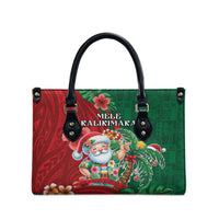 Hawaii Christmas Leather Bag Mele Kalikimaka Funny Hawaiian Santa DT05 - Polynesian Pride