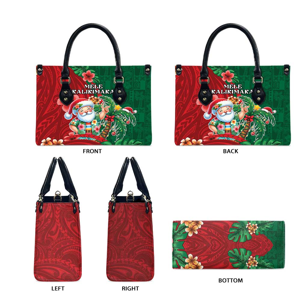 Hawaii Christmas Leather Bag Mele Kalikimaka Funny Hawaiian Santa DT05 - Polynesian Pride