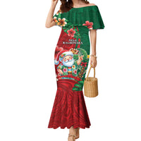 Hawaii Christmas Mermaid Dress Mele Kalikimaka Funny Hawaiian Santa DT05 Women Green - Polynesian Pride