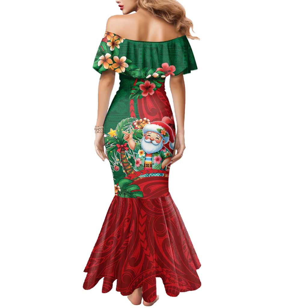 Hawaii Christmas Mermaid Dress Mele Kalikimaka Funny Hawaiian Santa DT05 - Polynesian Pride