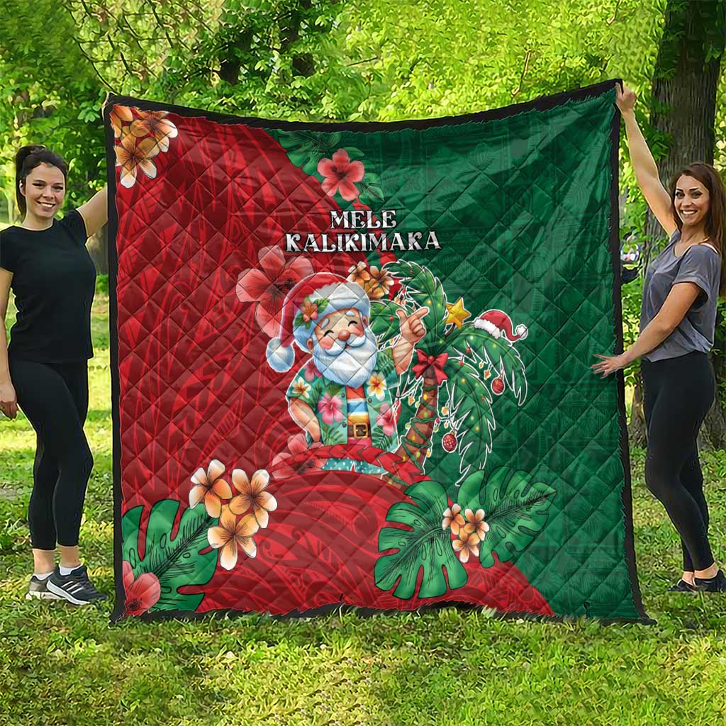 Hawaii Christmas Quilt Mele Kalikimaka Funny Hawaiian Santa DT05 - Polynesian Pride