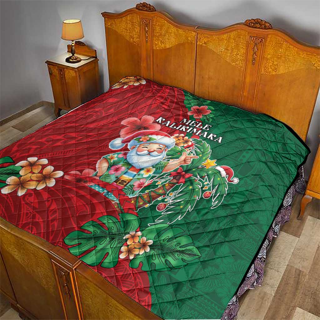 Hawaii Christmas Quilt Mele Kalikimaka Funny Hawaiian Santa DT05 - Polynesian Pride
