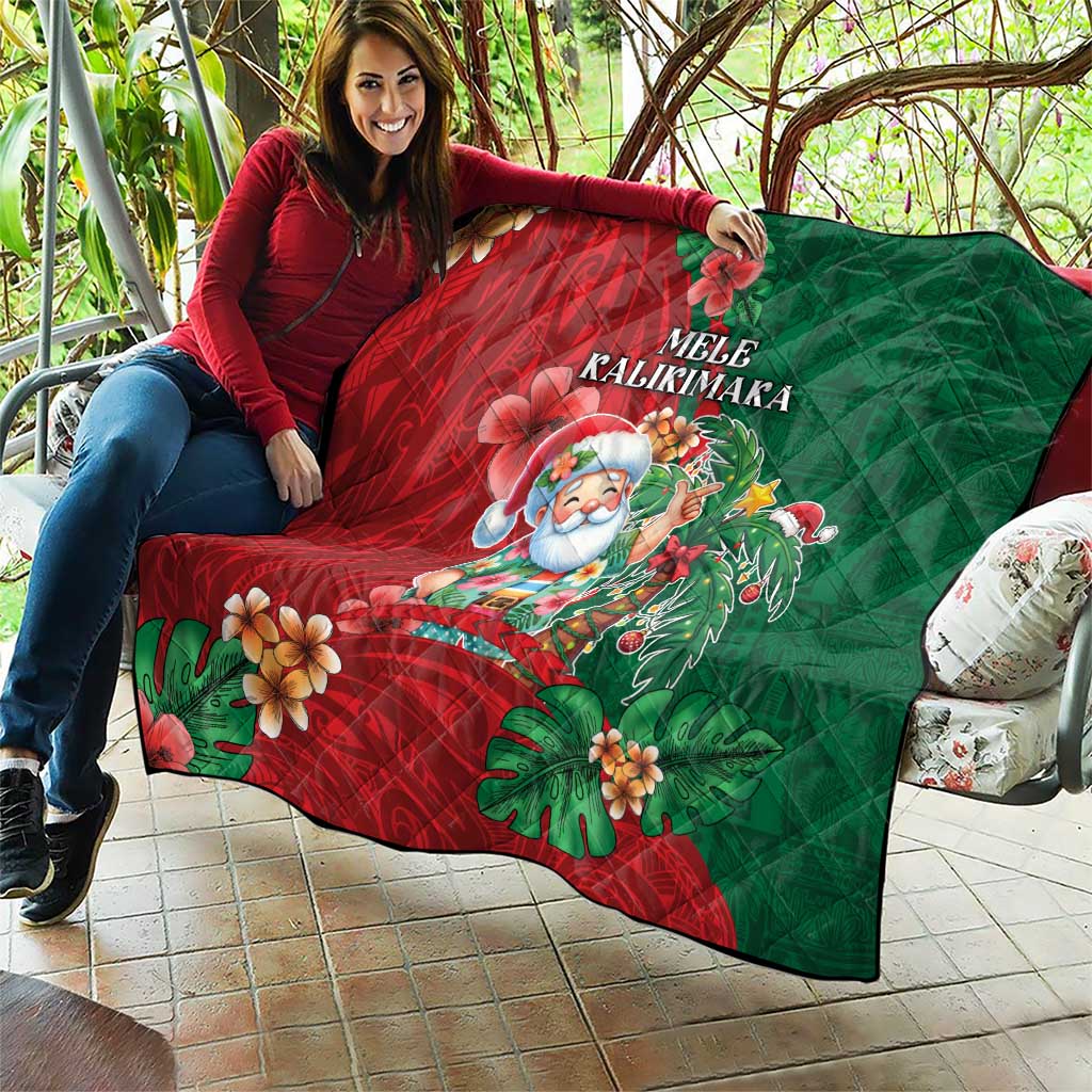 Hawaii Christmas Quilt Mele Kalikimaka Funny Hawaiian Santa DT05 - Polynesian Pride