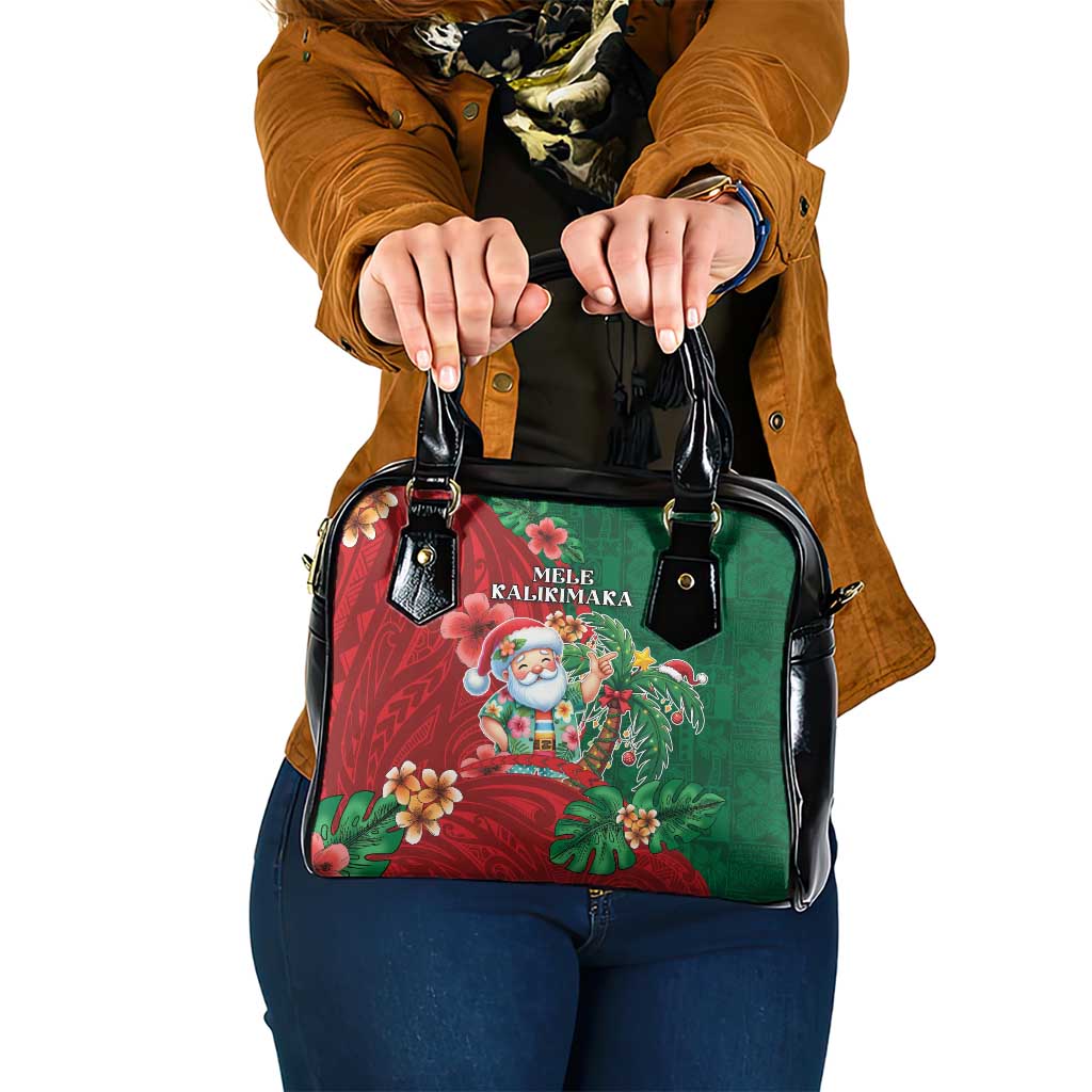 Hawaii Christmas Shoulder Handbag Mele Kalikimaka Funny Hawaiian Santa DT05 One Size Green - Polynesian Pride