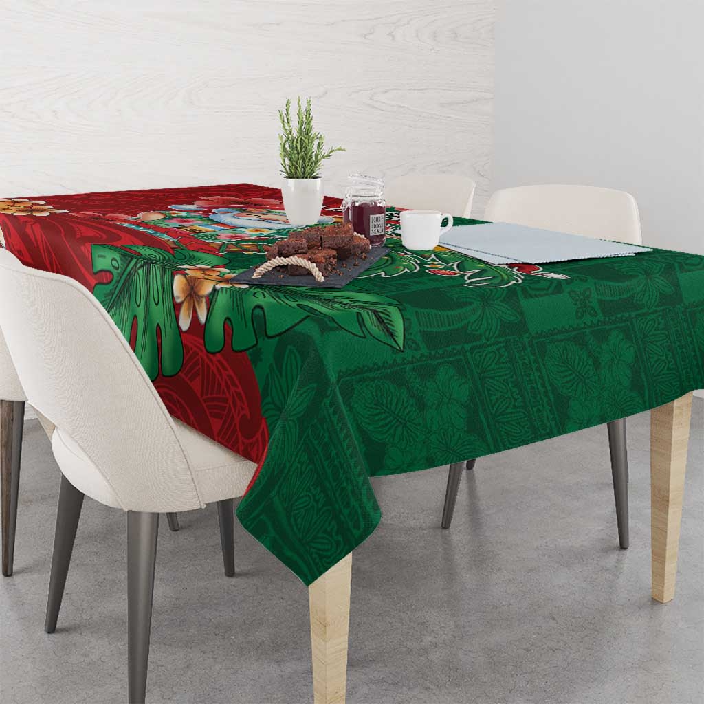 Hawaii Christmas Tablecloth Mele Kalikimaka Funny Hawaiian Santa DT05 - Polynesian Pride
