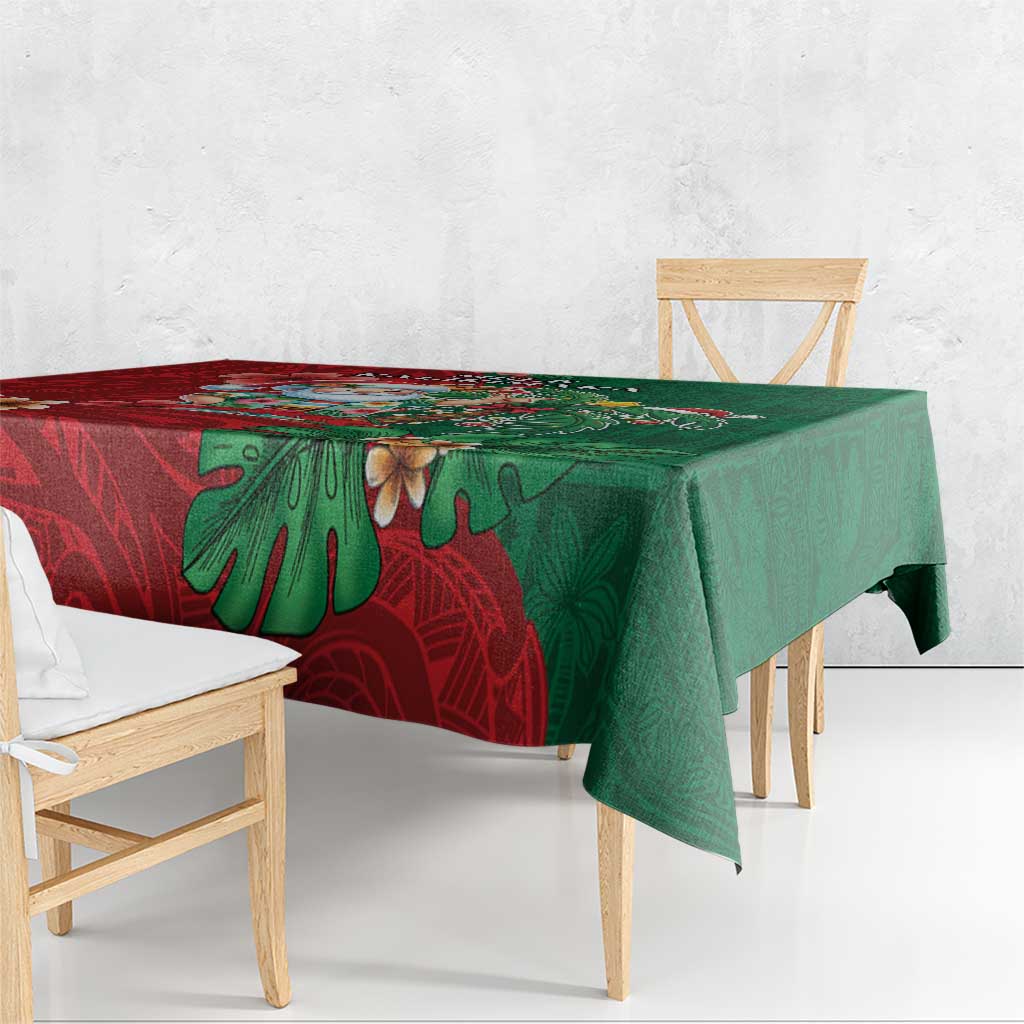 Hawaii Christmas Tablecloth Mele Kalikimaka Funny Hawaiian Santa DT05 - Polynesian Pride