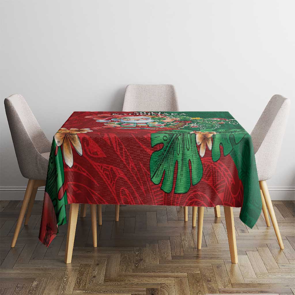 Hawaii Christmas Tablecloth Mele Kalikimaka Funny Hawaiian Santa DT05 - Polynesian Pride