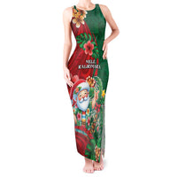 Hawaii Christmas Tank Maxi Dress Mele Kalikimaka Funny Hawaiian Santa DT05 Women Green - Polynesian Pride