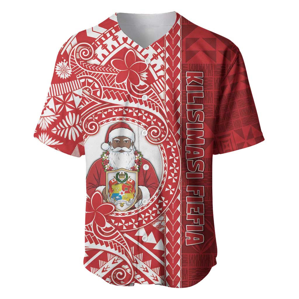 Tonga Christmas Baseball Jersey Kilisimasi Fiefia DT05 Red - Polynesian Pride