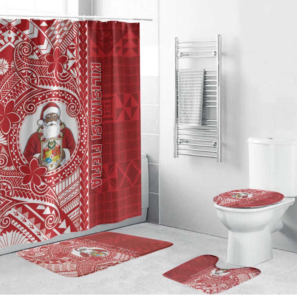 Tonga Christmas Bathroom Set Kilisimasi Fiefia DT05 Bathroom Set (4 pcs) Red - Polynesian Pride