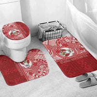 Tonga Christmas Bathroom Set Kilisimasi Fiefia DT05 Mat Set Only (3 pcs) One Size Red - Polynesian Pride
