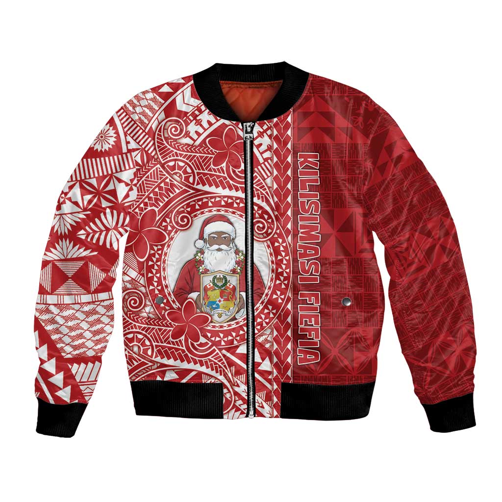 Tonga Christmas Bomber Jacket Kilisimasi Fiefia DT05 Unisex Red - Polynesian Pride