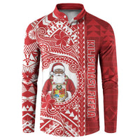 Tonga Christmas Button Sweatshirt Kilisimasi Fiefia DT05 Red - Polynesian Pride