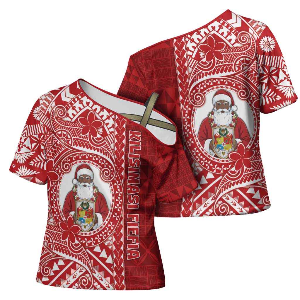 Tonga Christmas Cross Shoulder Shirt Kilisimasi Fiefia DT05 - Polynesian Pride