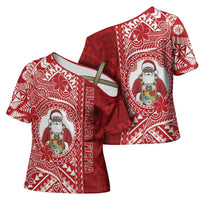 Tonga Christmas Cross Shoulder Shirt Kilisimasi Fiefia DT05 - Polynesian Pride