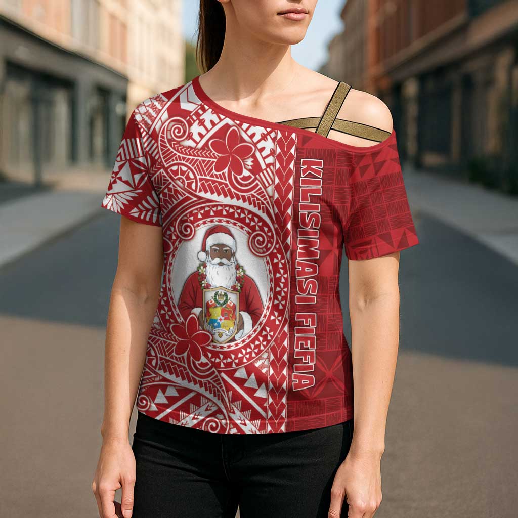Tonga Christmas Cross Shoulder Shirt Kilisimasi Fiefia DT05 - Polynesian Pride