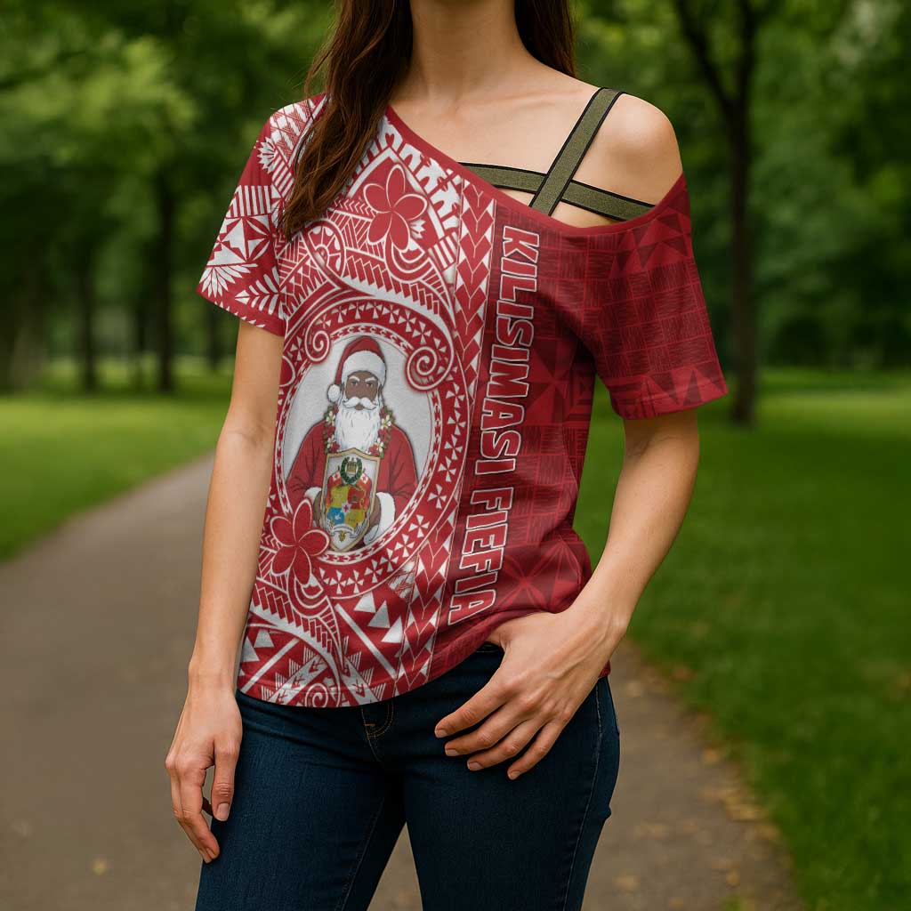 Tonga Christmas Cross Shoulder Shirt Kilisimasi Fiefia DT05 - Polynesian Pride