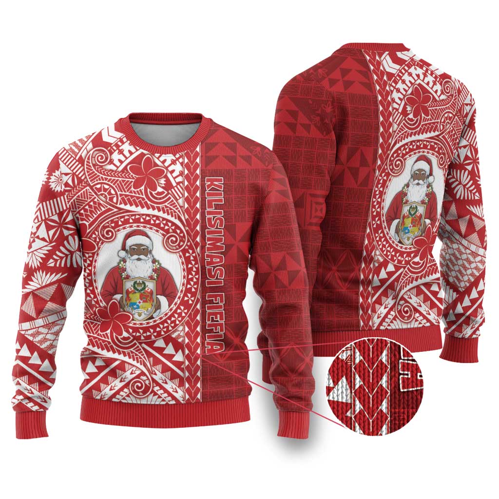 Tonga Christmas Ugly Christmas Sweater Kilisimasi Fiefia DT05 Red - Polynesian Pride