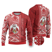 Tonga Christmas Ugly Christmas Sweater Kilisimasi Fiefia DT05 Red - Polynesian Pride
