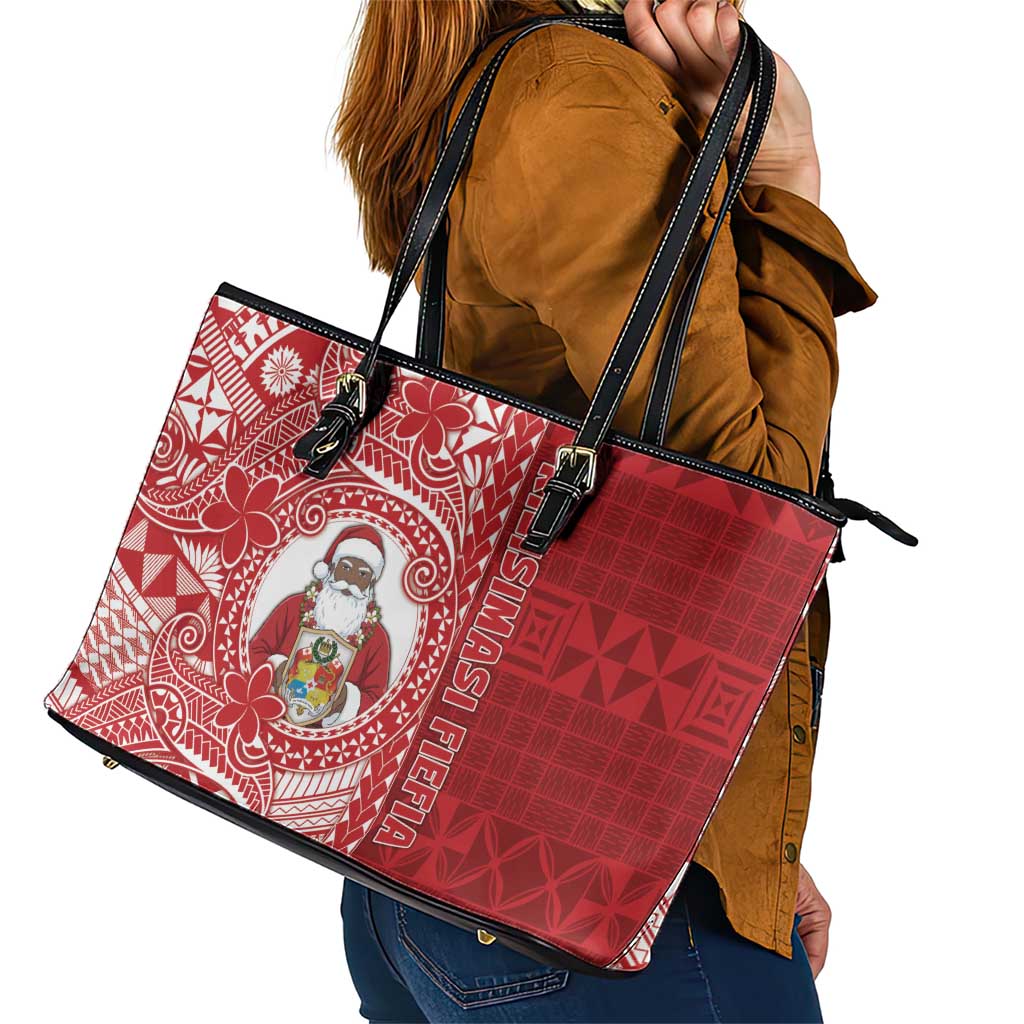 Tonga Christmas Leather Tote Bag Kilisimasi Fiefia DT05 - Polynesian Pride