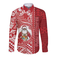 Tonga Christmas Long Sleeve Button Shirt Kilisimasi Fiefia DT05 Unisex Red - Polynesian Pride