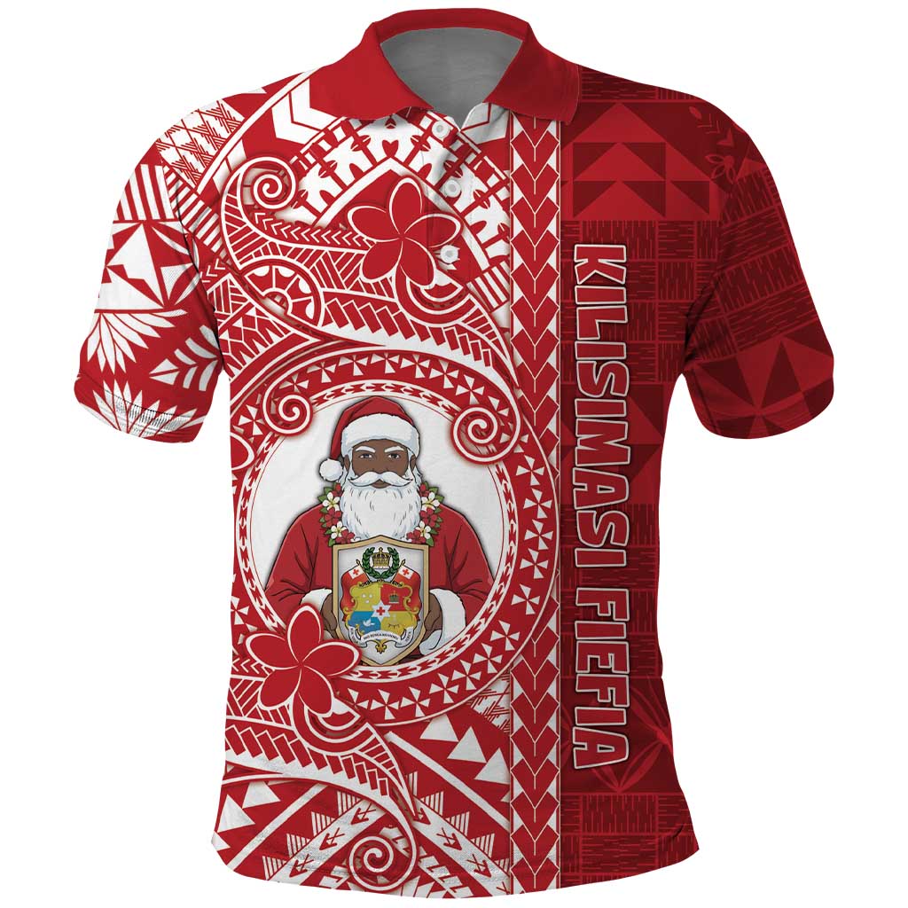 Tonga Christmas Polo Shirt Kilisimasi Fiefia DT05 Red - Polynesian Pride