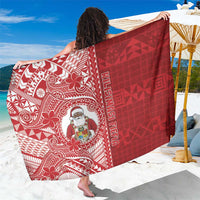 Tonga Christmas Sarong Kilisimasi Fiefia DT05 One Size 44 x 66 inches Red - Polynesian Pride
