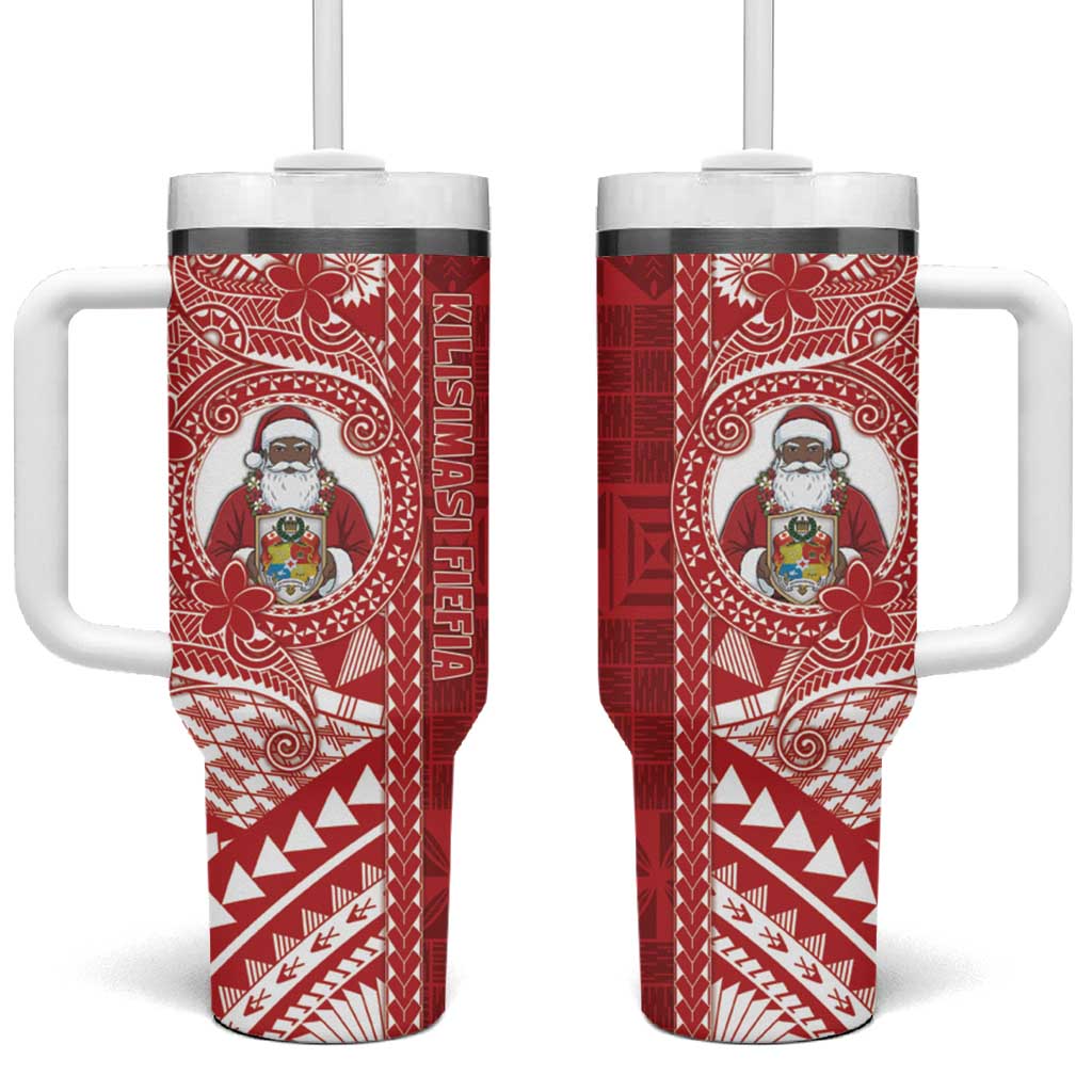Tonga Christmas Tumbler With Handle Kilisimasi Fiefia DT05 One Size: 40 oz Red - Polynesian Pride
