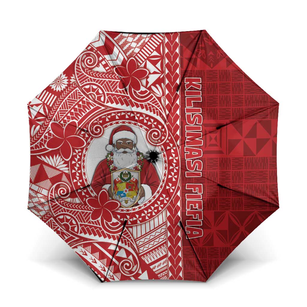 Tonga Christmas Umbrella Kilisimasi Fiefia DT05 One Size Folded 11.42 inch Opened Diameter 37.4 inch Red - Polynesian Pride