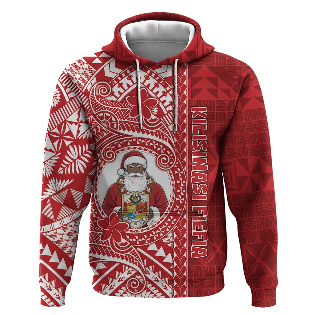 Tonga Christmas Zip Hoodie Kilisimasi Fiefia DT05 Pullover Hoodie Red - Polynesian Pride