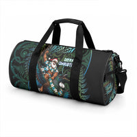 New Zealand Christmas Duffle Bag Santa Riding Tui Bird Silver Fern DT05 - Polynesian Pride