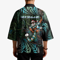 New Zealand Christmas Kimono Santa Riding Tui Bird Silver Fern DT05 - Polynesian Pride
