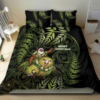 New Zealand Christmas Bedding Set Santa Riding Kakapo Bird Silver Fern DT05 - Polynesian Pride