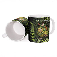 New Zealand Christmas Ceramic Mug Santa Riding Kakapo Bird Silver Fern DT05 - Polynesian Pride